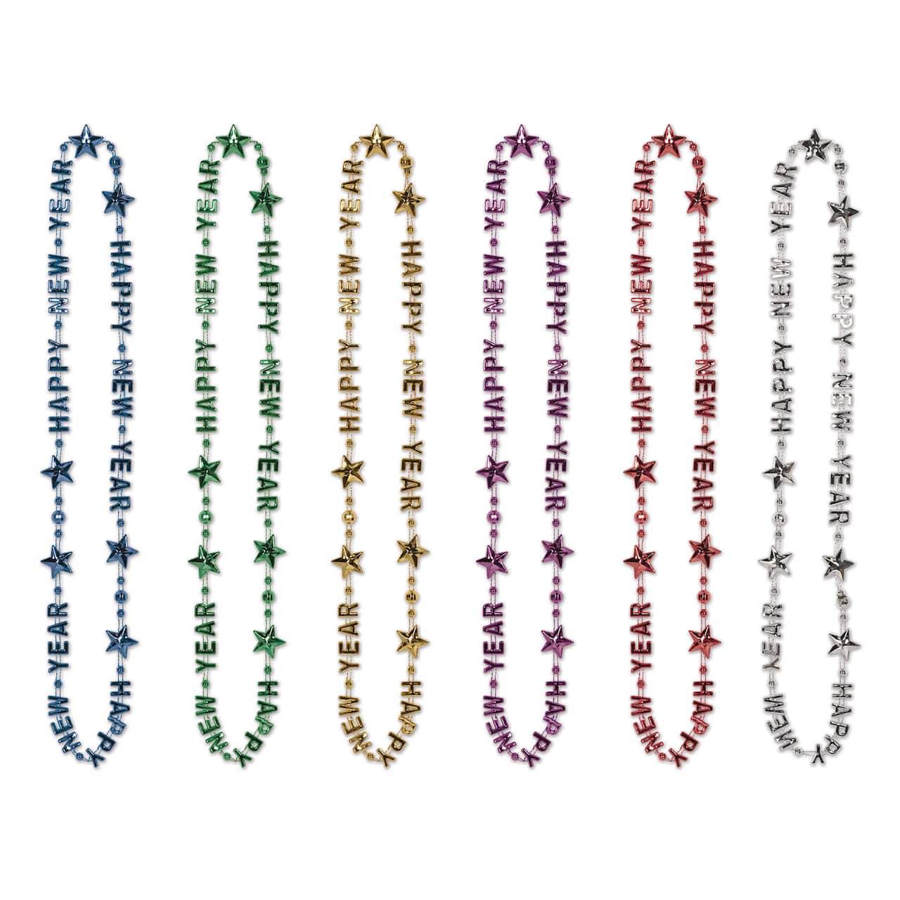 Beistle 18" Multicolor Happy New Year Beads-Of-Expression, 12ct.